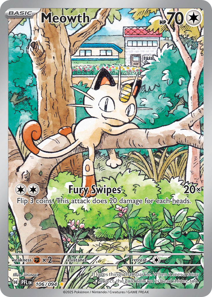 Meowth - Phantasmal Flames (Illustration Rare) [PFL-106] English / Near Mint / Normal