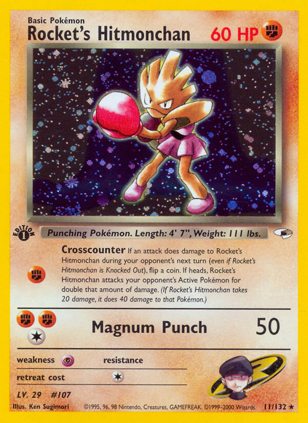 Rocket's Hitmonchan - Gym Heroes (Rare Holo) [G1-11] English / Near Mint / Normal