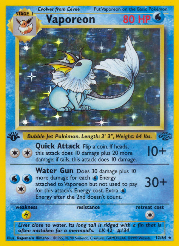 Vaporeon - Jungle (Rare Holo) [JU-12] English / Near Mint / Normal