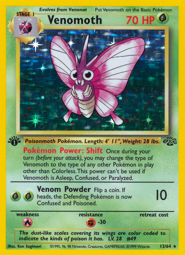 Venomoth - Jungle (Rare Holo) [JU-13] English / Light Played / Normal