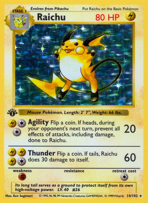 Raichu - Base (Rare Holo) [BS-14] English / Excellent / Normal