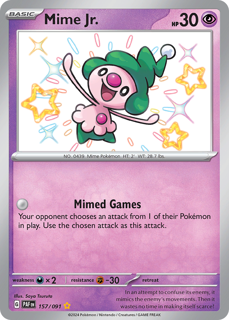 Mime Jr. - Paldean Fates (Shiny Rare) [PAF-157] English / Near Mint / Normal