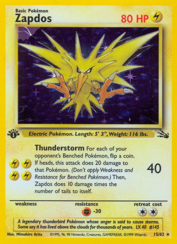 Zapdos - Fossil (Rare Holo) [FO-15] English / Good / Normal