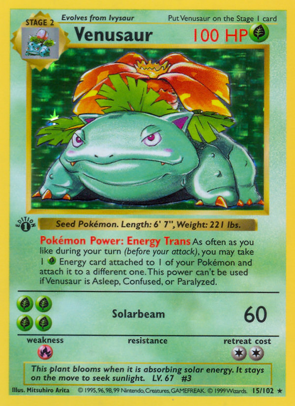 Venusaur - Base (Rare Holo) [BS-15] English / Light Played / Normal