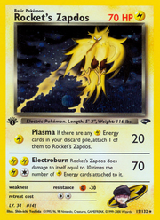 Rocket's Zapdos - Gym Challenge (Rare Holo) [G2-15] English / Good / Normal