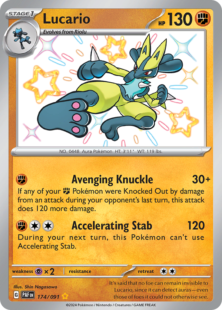 Lucario - Paldean Fates (Shiny Rare) [PAF-174] English / Near Mint / Normal