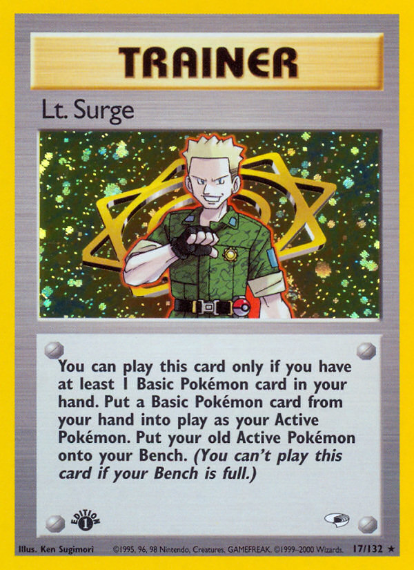 Lt. Surge - Gym Heroes (Rare Holo) [G1-17] English / Good / Normal