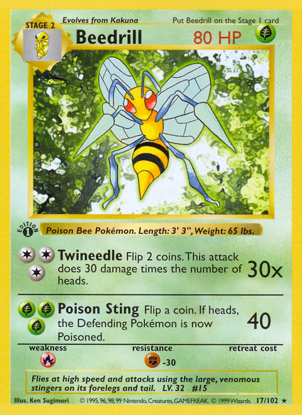Beedrill - Base (Rare) [BS-17] English / Excellent / Normal