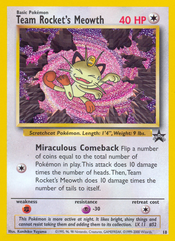 Team Rocket's Meowth - Wizards Black Star Promos (Promo) [PR-18] English / Near Mint / Normal