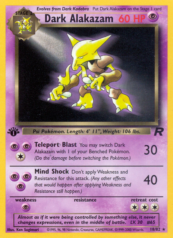 Dark Alakazam - Team Rocket (Rare) [TR-18] English / Good / Normal