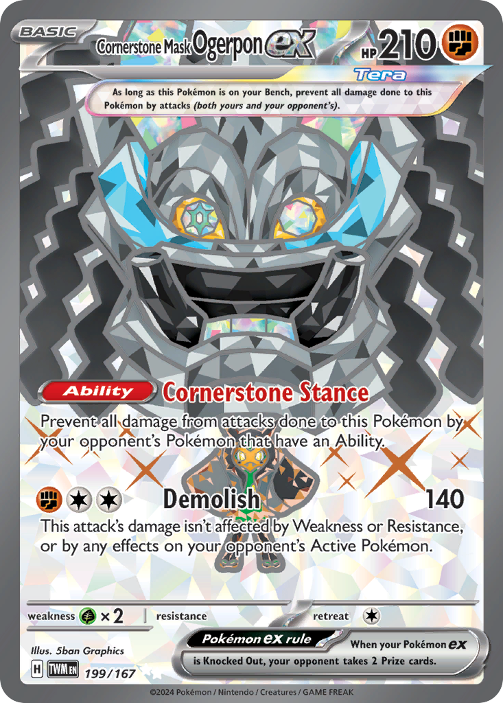 Cornerstone Mask Ogerpon ex - Twilight Masquerade (Ultra Rare) [TWM-199] English / Near Mint / Normal