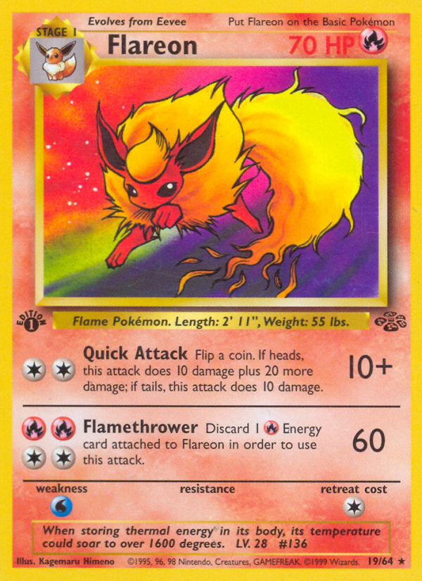Flareon - Jungle (Rare) [JU-19] English / Near Mint / Normal