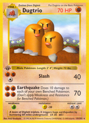 Dugtrio - Base (Rare) [BS-19] English / Excellent / Normal