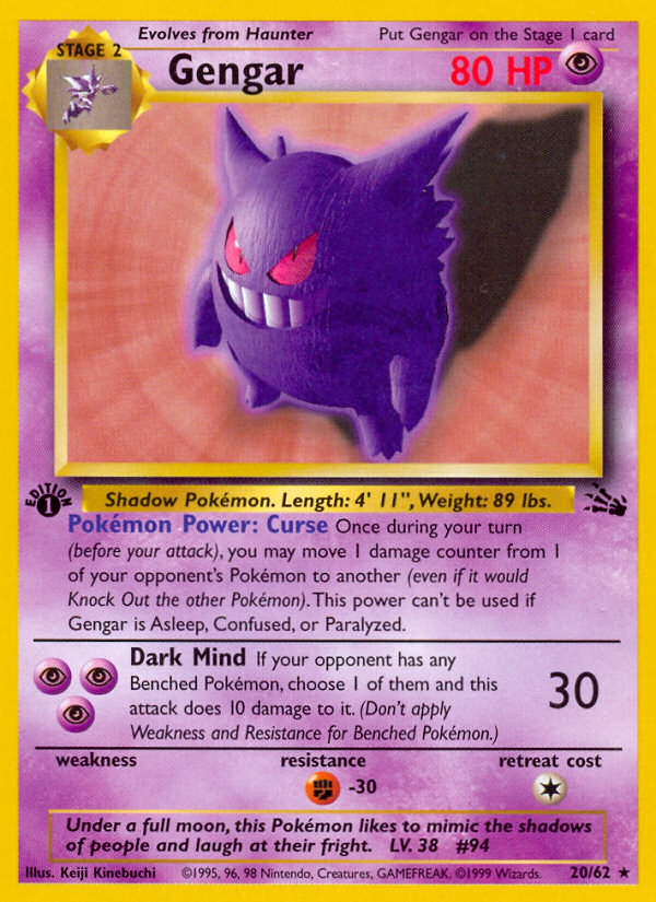 Gengar - Fossil (Rare) [FO-20] English / Near Mint / Normal