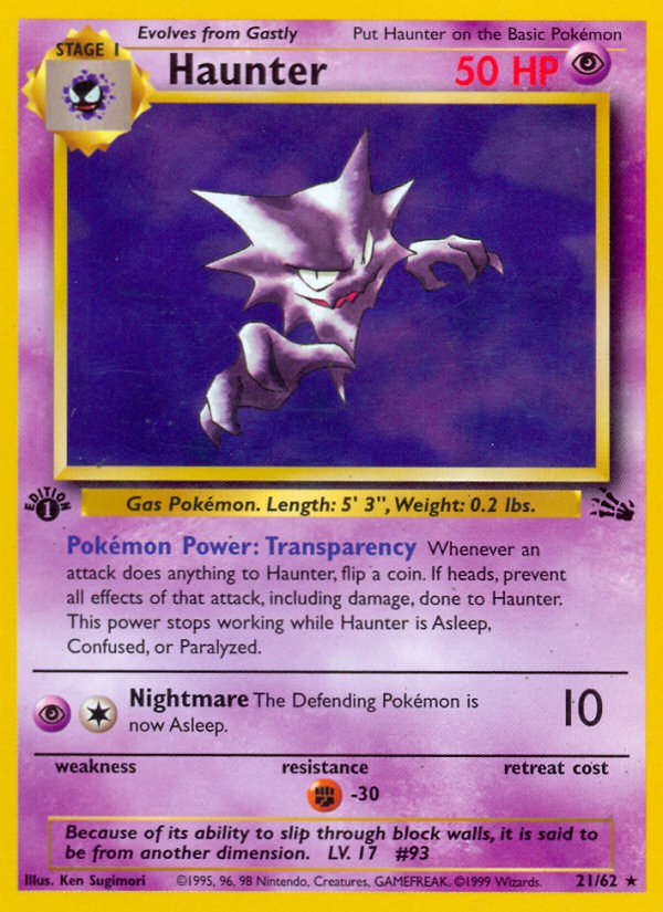 Haunter - Fossil (Rare) [FO-21] English / Near Mint / Normal