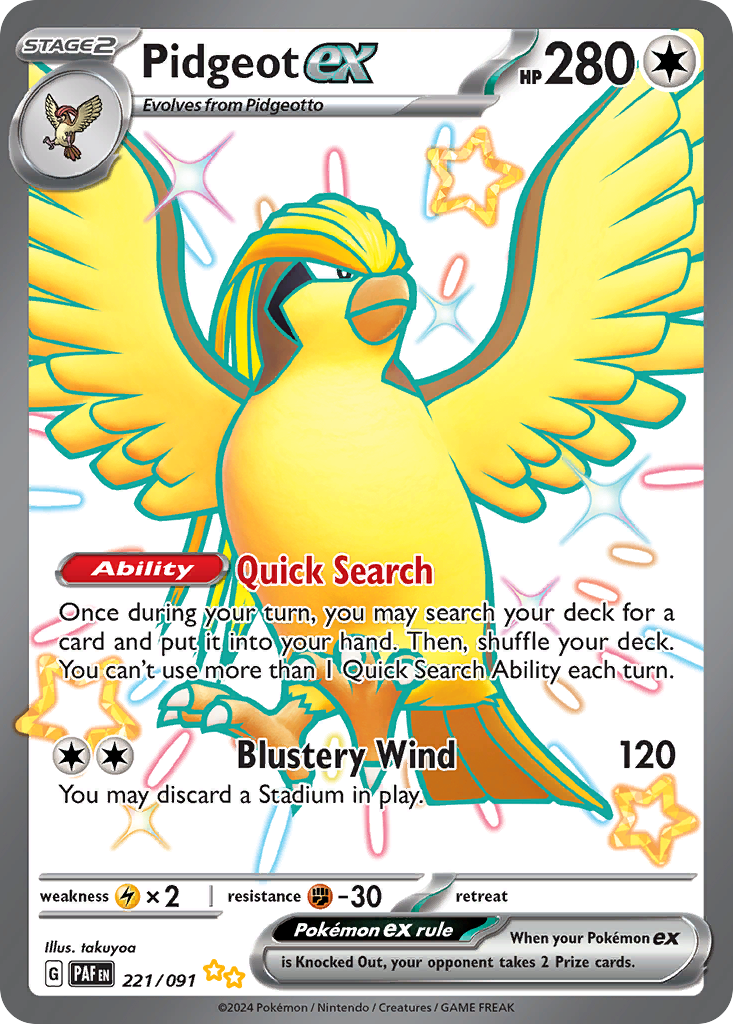 Pidgeot ex - Paldean Fates (Shiny Ultra Rare) [PAF-221] English / Near Mint / Normal