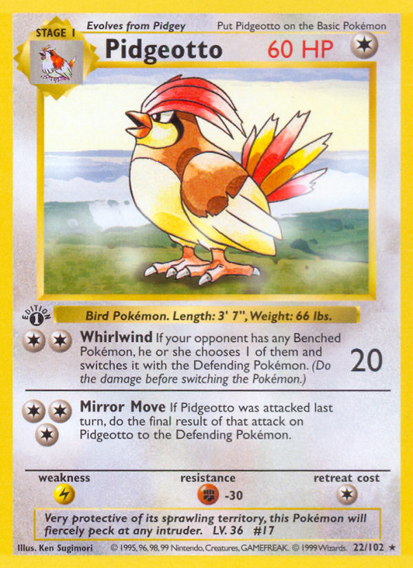 Pidgeotto - Base (Rare) [BS-22] English / Near Mint / Normal