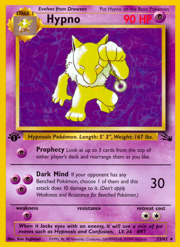 Hypno - Fossil (Rare) [FO-23] English / Excellent / Normal