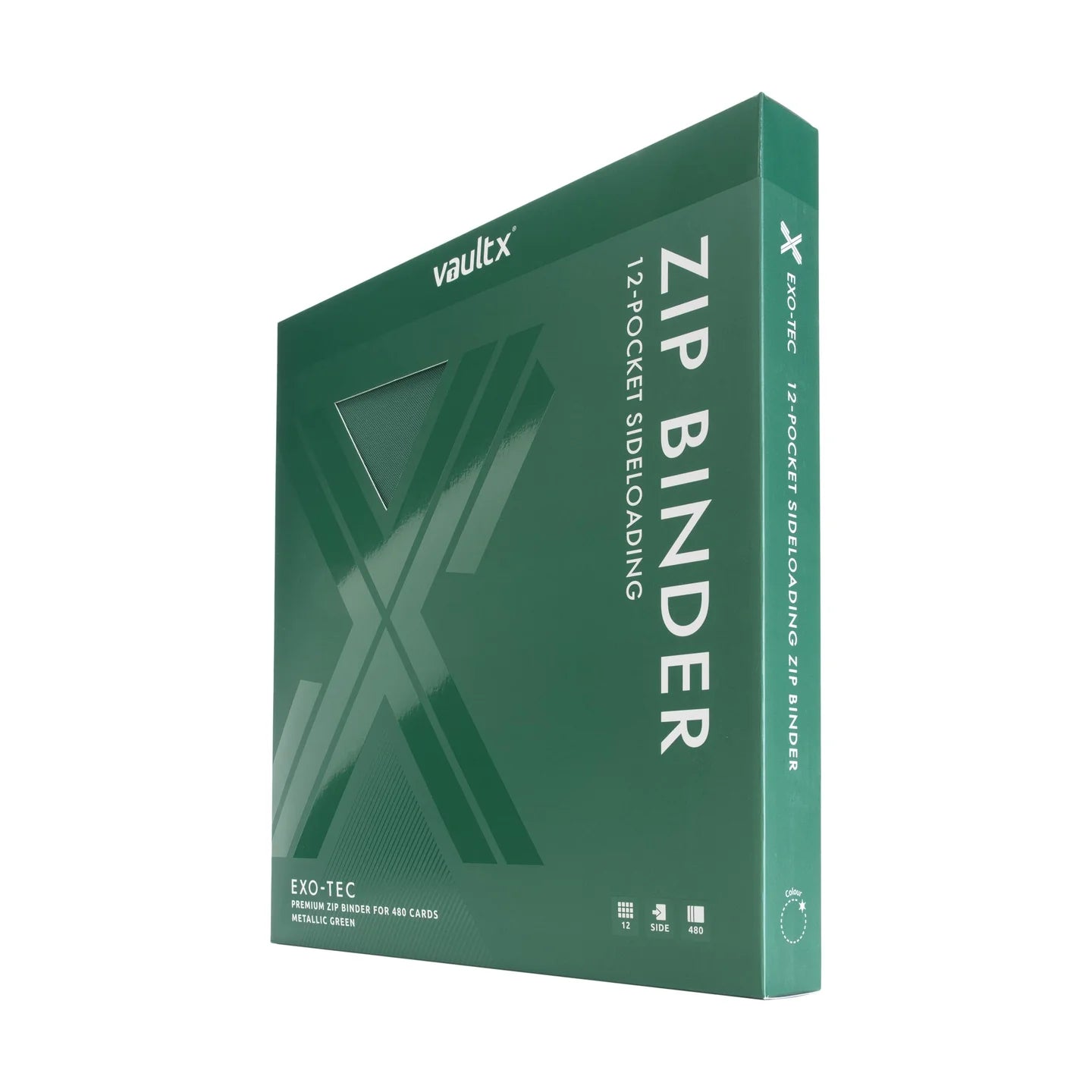 Vault X Metallic Green 12-Pocket Exo-Tec Zip Binder
