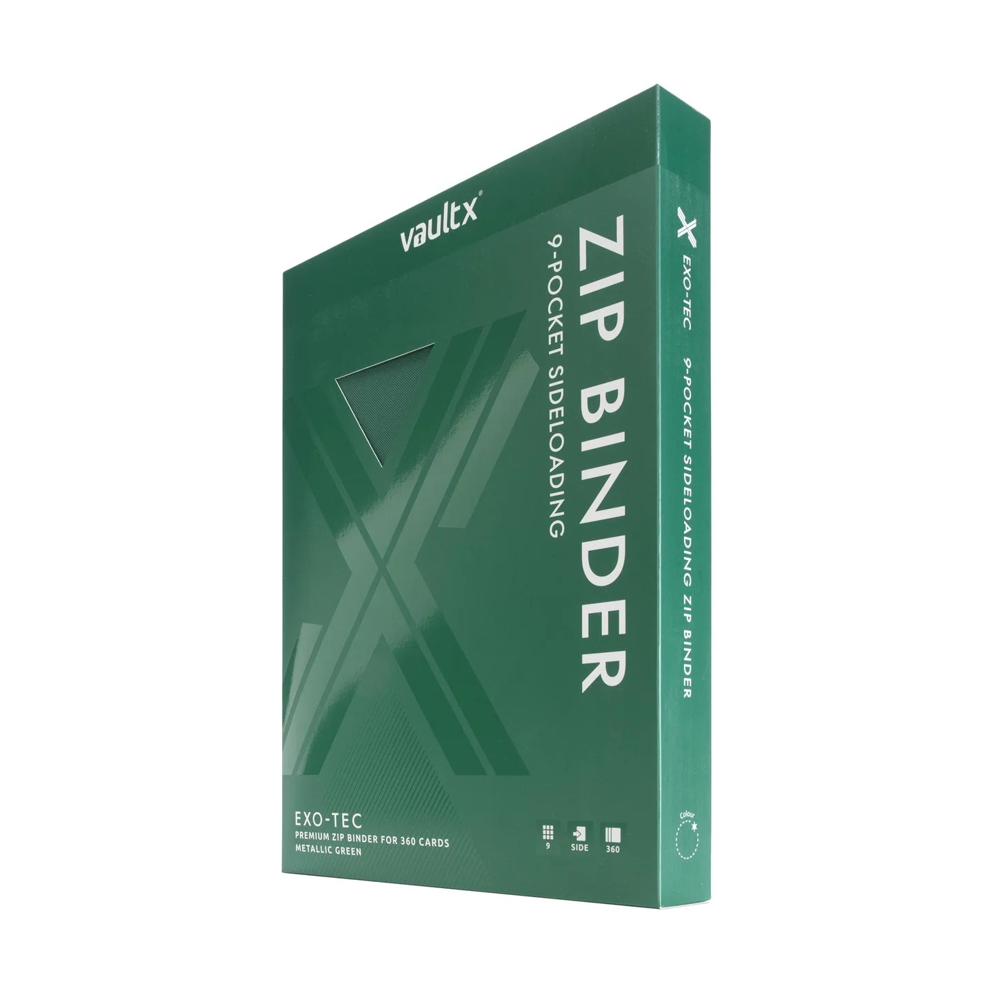 Vault X Metallic Green 9-Pocket Exo-Tec Zip Binder