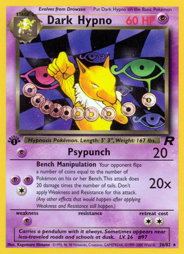 Dark Hypno - Team Rocket (Rare) [TR-26] English / Excellent / Normal