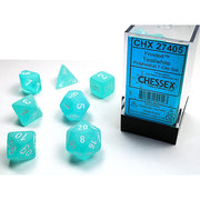 Chessex Polyhedral 7-Die Set Frosted Teal/White