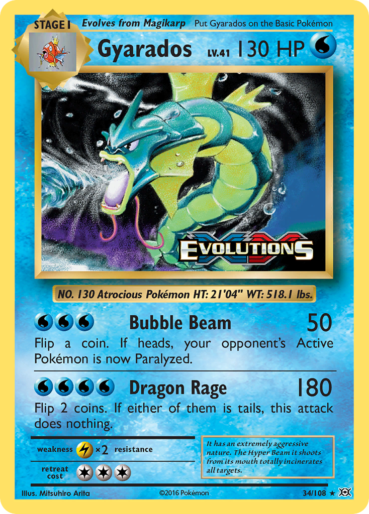 Gyarados - Evolutions (Rare Holo) [EVO-34] English / Good / Normal