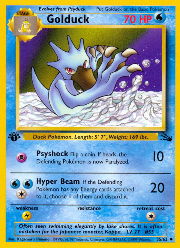 Golduck - Fossil (Uncommon) [FO-35] English / Near Mint / Normal