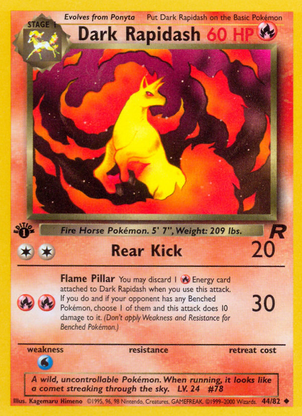Dark Rapidash - Team Rocket (Uncommon) [TR-44] English / Near Mint / Normal
