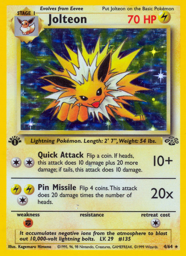 Jolteon - Jungle (Rare Holo) [JU-4] English / Near Mint / Normal