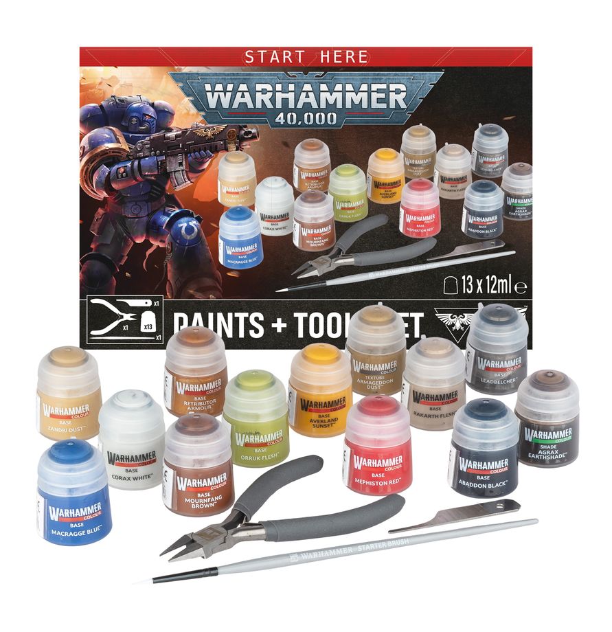 Warhammer 40k: Paints + Tools Set