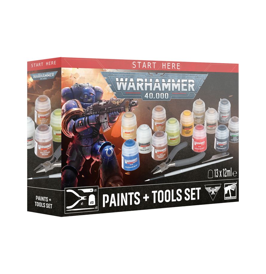 Warhammer 40k: Paints + Tools Set