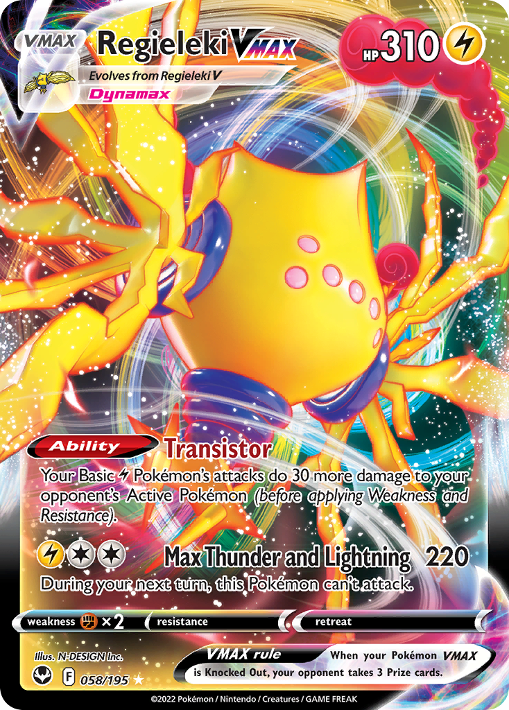 Regieleki VMAX - Silver Tempest (Rare Holo VMAX) [SIT-58] English / Near Mint / Normal
