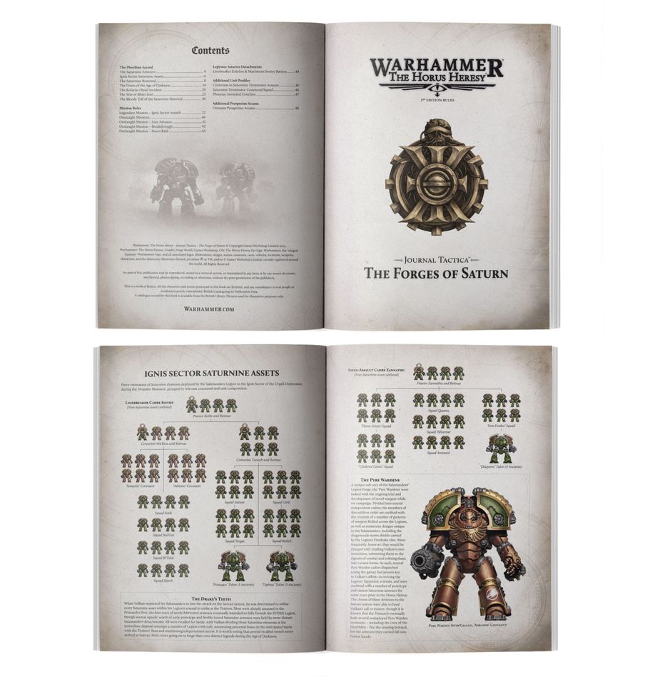 Warhammer The Horus Heresy: Journal Tactica The Forges of Saturn