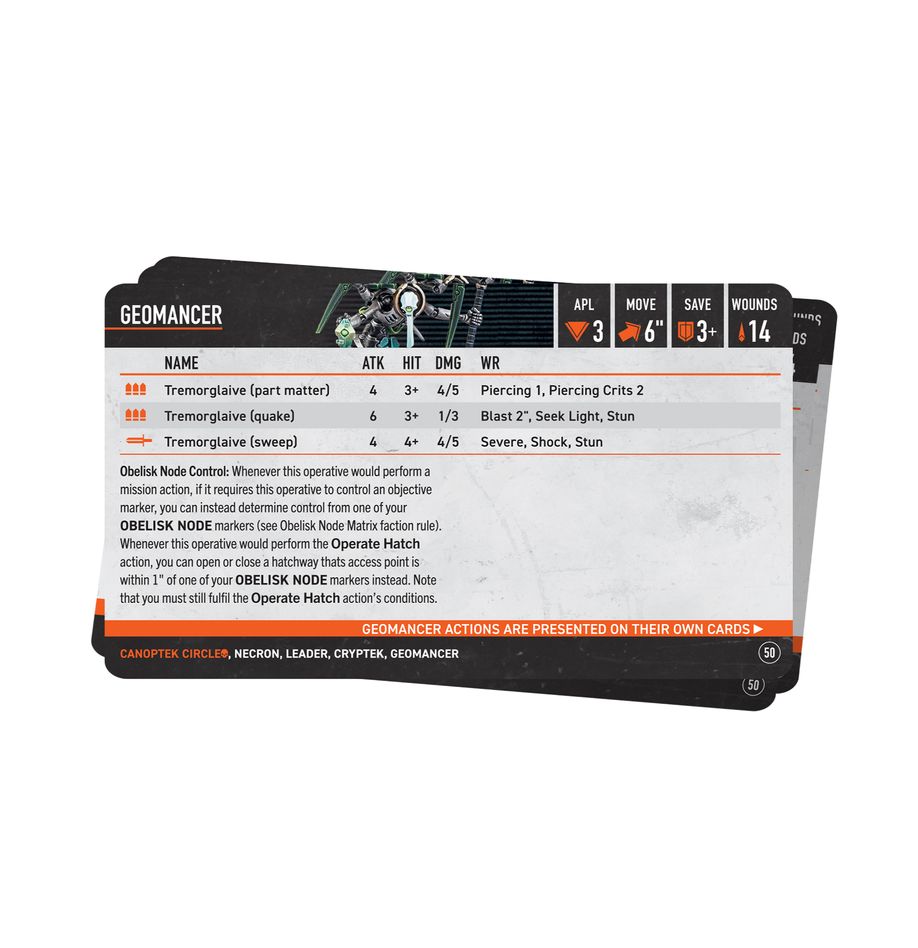 KILL TEAM DATACARDS: CANOPTEK CIRCLE (ENG)
