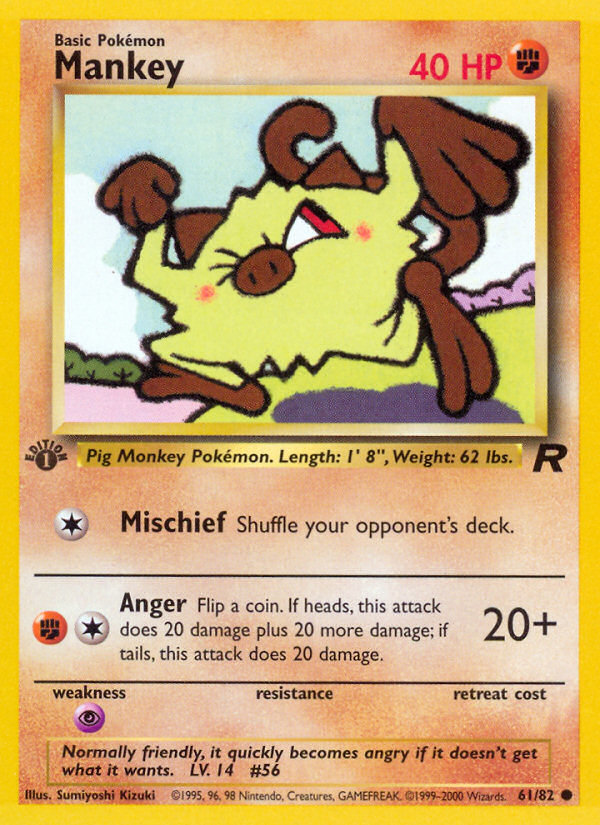 Mankey - Team Rocket (Common) [TR-61] English / Near Mint / Normal