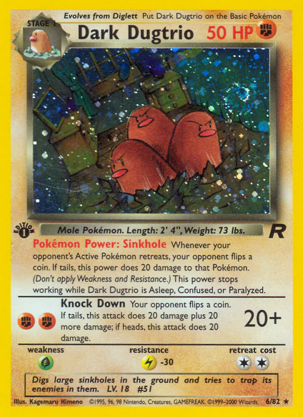Dark Dugtrio - Team Rocket (Rare Holo) [TR-6] English / Near Mint / Normal