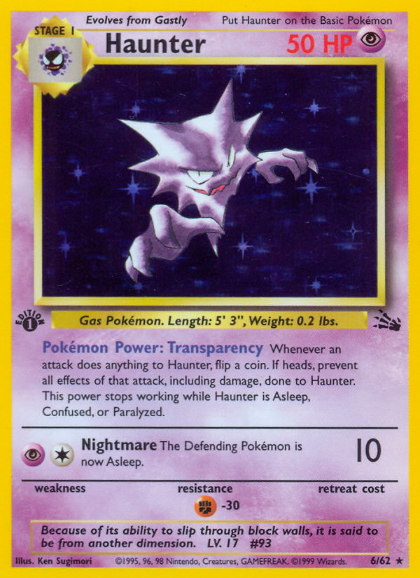 Haunter - Fossil (Rare Holo) [FO-6] English / Excellent / Normal