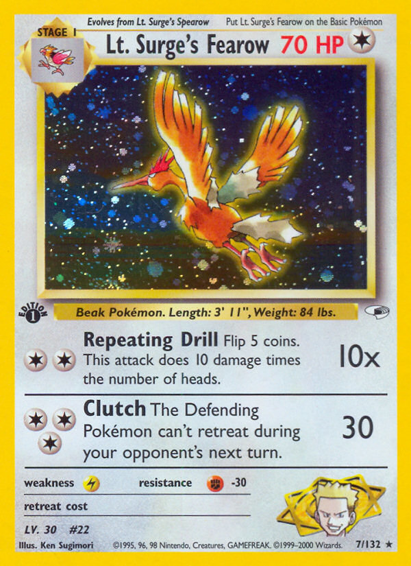 Lt. Surge's Fearow - Gym Heroes (Rare Holo) [G1-7] English / Near Mint / Normal