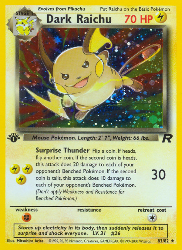 Dark Raichu - Team Rocket (Rare Secret) [TR-83] English / Near Mint / Normal