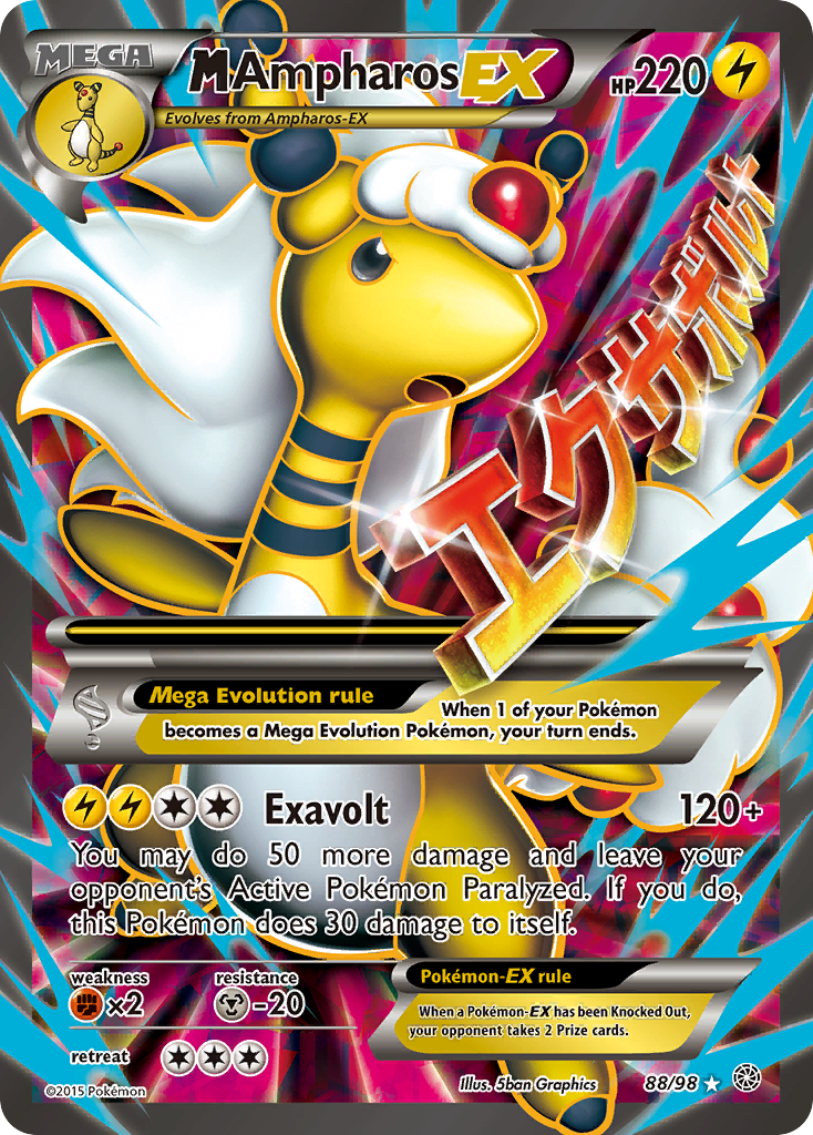 M Ampharos-EX - Ancient Origins (Rare Ultra) [AOR-88] English / Excellent / Normal