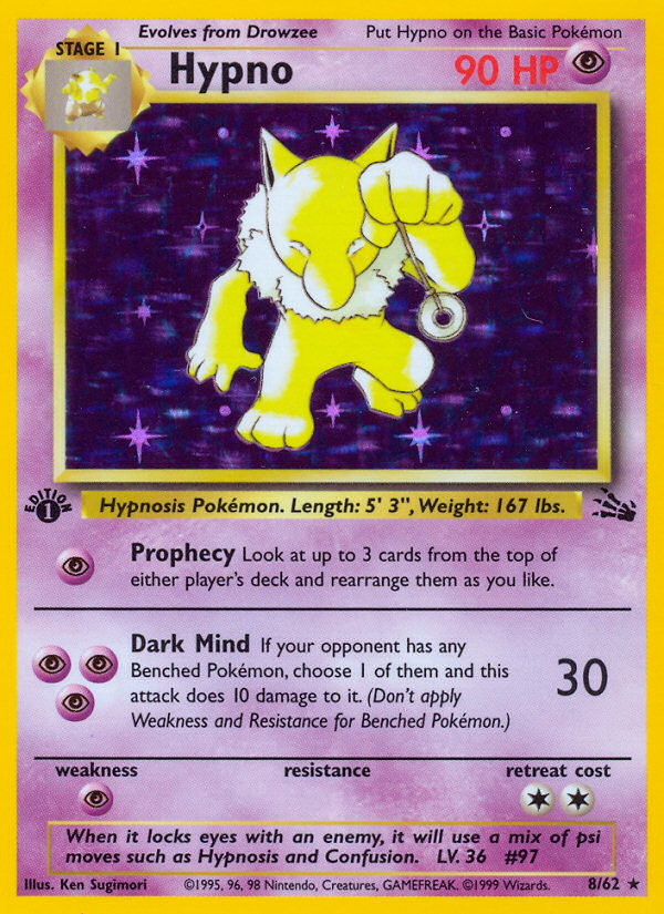 Hypno - Fossil (Rare Holo) [FO-8] English / Near Mint / Normal