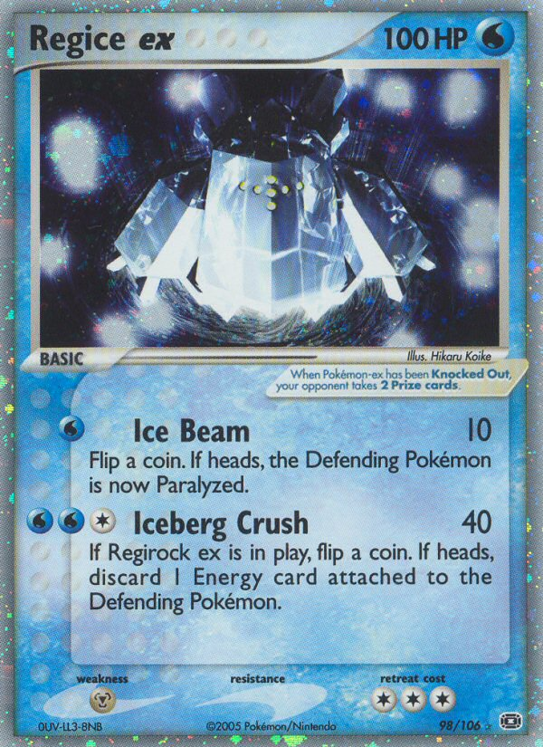 Regice ex - Emerald (Rare Holo EX) [EM-98] English / Near Mint / Normal
