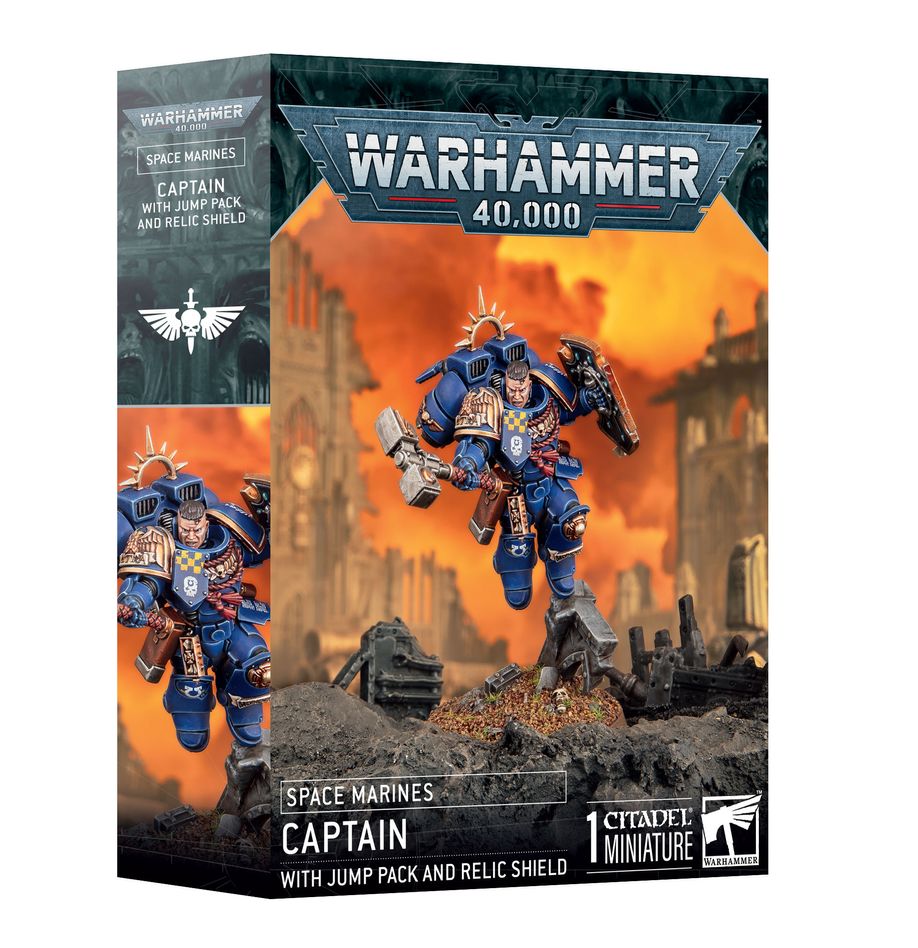 Warhammer 40k: Space Marine Captain with Jump Pack and Relic Shield
