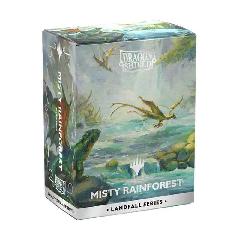 Dragon Shield - Dual Matte Art Standard Size Sleeves 100pk - Magic: The Gathering Landfall Series Misty Rainforest