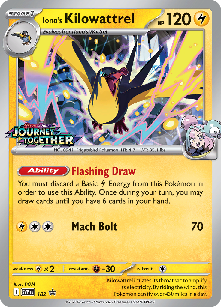 Iono's Kilowattrel - Scarlet & Violet Black Star Promos (Promo) [PR-SV-182] English / Near Mint / Normal