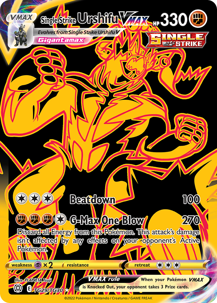 Single Strike Urshifu VMAX - Brilliant Stars Trainer Gallery (Rare Secret) [BRS-TG29] Korean / Near Mint / Normal