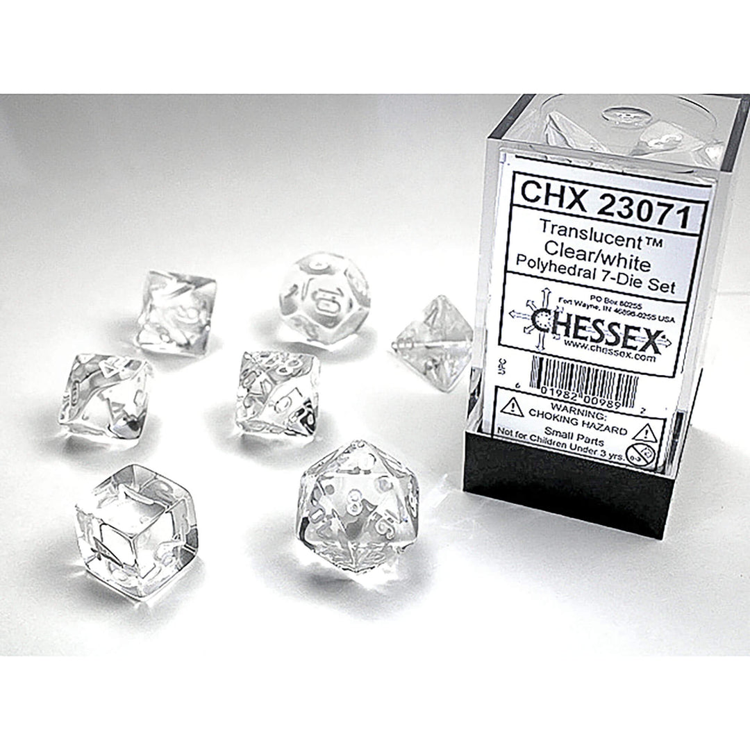 Chessex Polyhedral 7-Die Set Translucent Smoke/Red