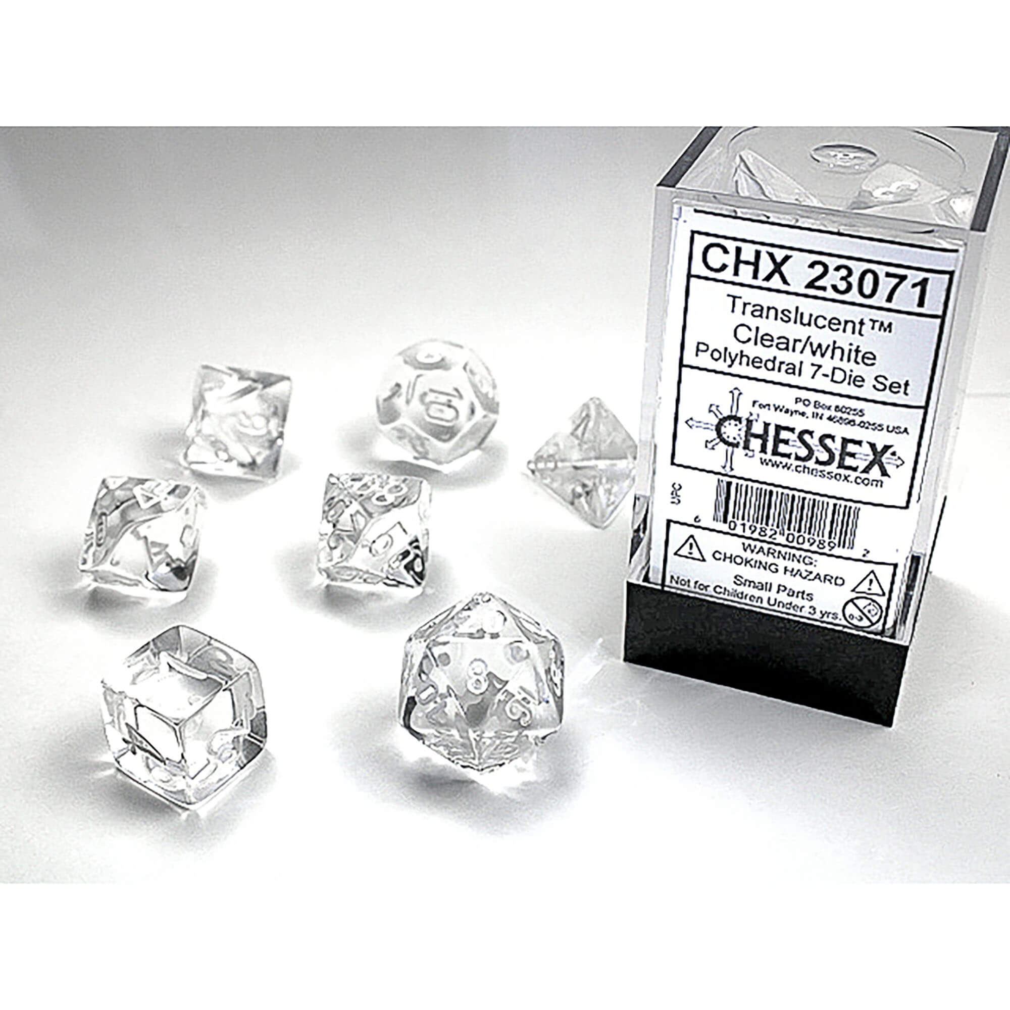 Chessex Polyhedral 7-Die Set Translucent Smoke/Red