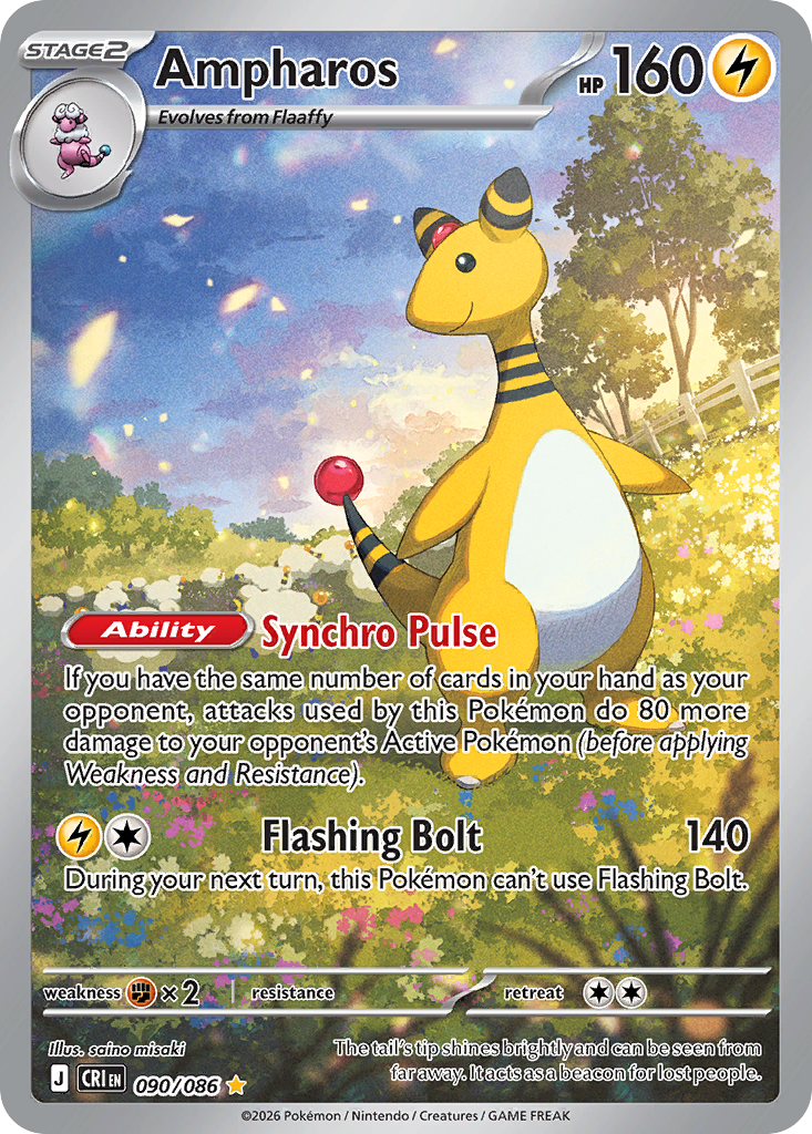 Ampharos - Chaos Rising (Illustration Rare) [CRI-90] English / Near Mint / Normal